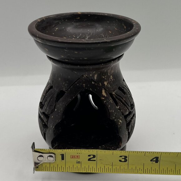 Yankee Candle Carved Soapstone 5" Oil Warmer Tea light Wax tart melts Rustic Art - Picture 5 of 14